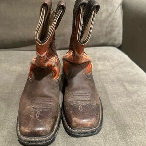 Ariat Kids Leather Boots - Brown and Red